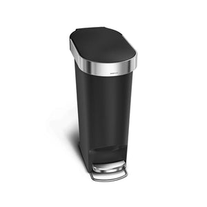 40 litre slim pedal bin with liner rim