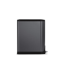 45L butterfly pedal bin - black finish - side view