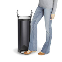 45L butterfly pedal bin - black finish - lifestyle image