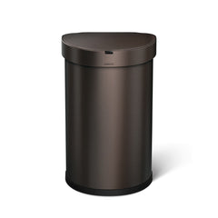 45L semi-round sensor bin - dark bronze finish - front view image