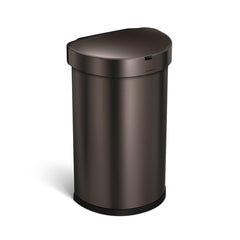 45L semi-round sensor bin - dark bronze finish - 3/4 view main image