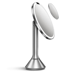 sensor mirror with touch-control brightness and dual light setting + 10x detail mirror